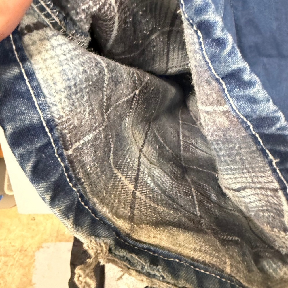 Carhartt B14 DST‎ Flannel Lined Carpenter Jeans Mens 42x30 Blue Denim Dungaree - Picture 4 of 6